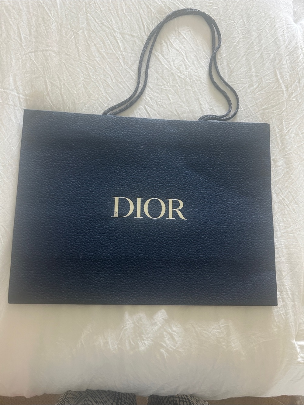 Dior Dark Blue Logo Tote Shopping Bag